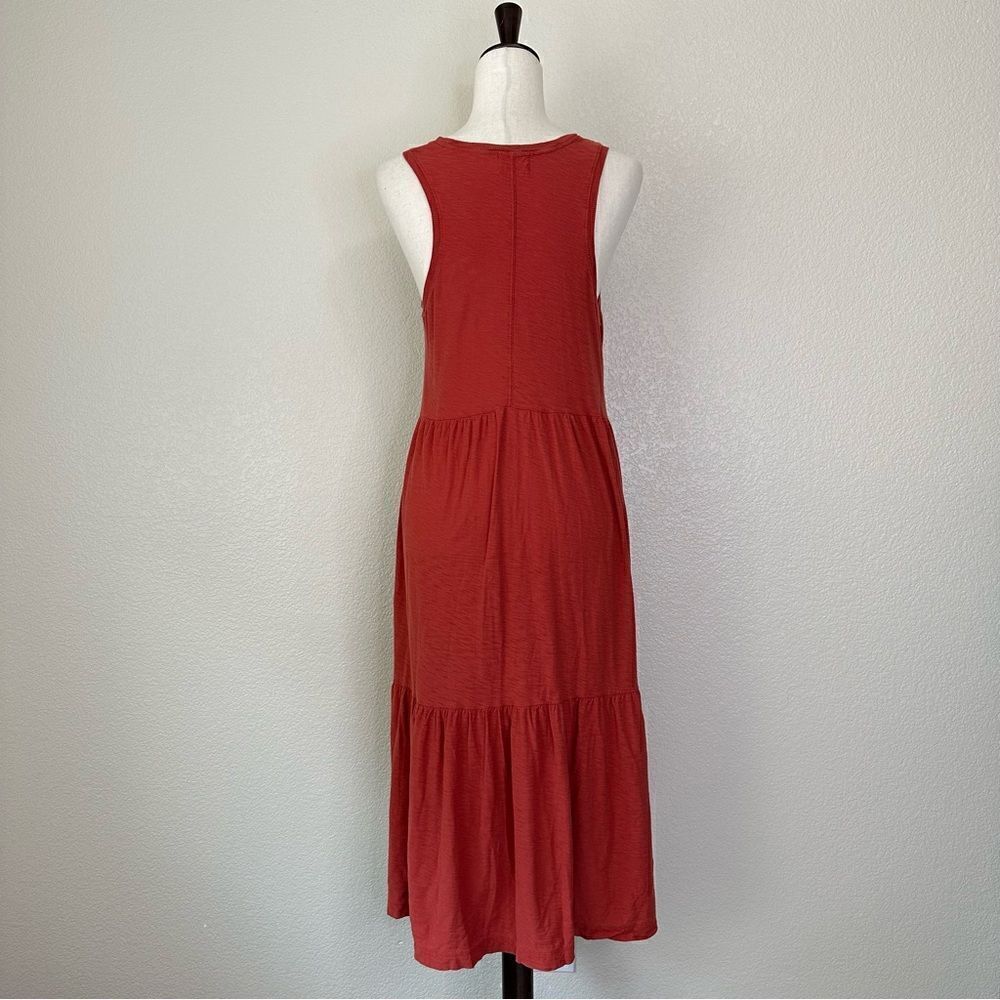 Nation LTD 100% Pima Cotton Melissa Red Ruffle Midi Dress - Picture 8 of 12